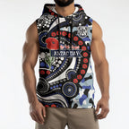 Canterbury Bulldogs ANZAC Day Sleeveless Hoodie Aboriginal Dot Poppy Remembrance Bulldog