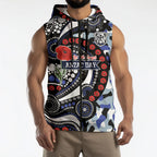 Canterbury Bulldogs ANZAC Day Sleeveless Zip Hoodie Aboriginal Dot Poppy Remembrance Bulldog