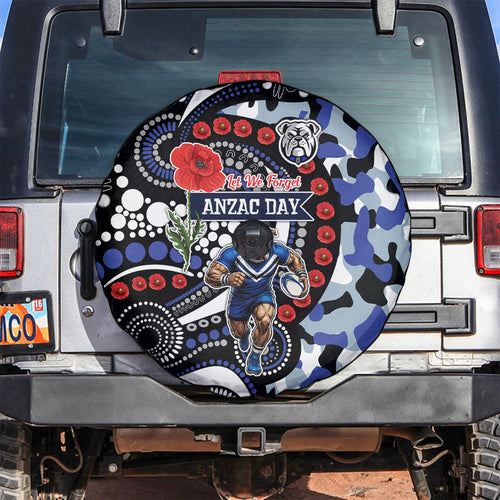 Canterbury Bulldogs ANZAC Day Spare Tire Cover Aboriginal Dot Poppy Remembrance Bulldog