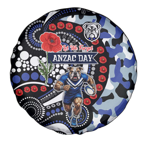Canterbury Bulldogs ANZAC Day Spare Tire Cover Aboriginal Dot Poppy Remembrance Bulldog