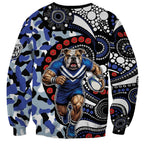 Canterbury Bulldogs ANZAC Day Sweatshirt Aboriginal Dot Poppy Remembrance Bulldog