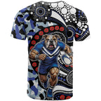 Canterbury Bulldogs ANZAC Day T Shirt Aboriginal Dot Poppy Remembrance Bulldog