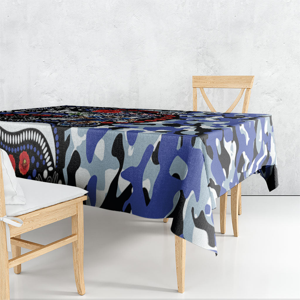 Canterbury Bulldogs ANZAC Day Tablecloth Aboriginal Dot Poppy Remembrance Bulldog