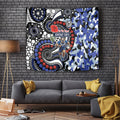 Canterbury Bulldogs ANZAC Day Tapestry Aboriginal Dot Poppy Remembrance Bulldog