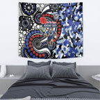 Canterbury Bulldogs ANZAC Day Tapestry Aboriginal Dot Poppy Remembrance Bulldog