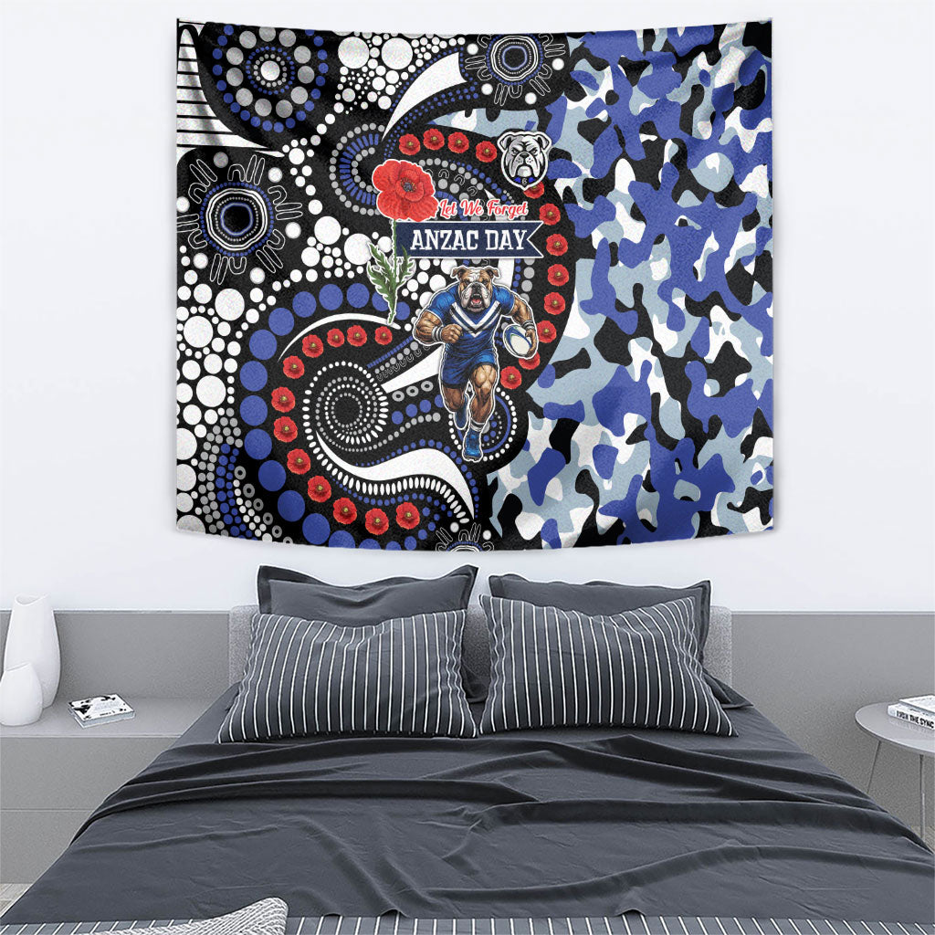 Canterbury Bulldogs ANZAC Day Tapestry Aboriginal Dot Poppy Remembrance Bulldog