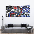 Canterbury Bulldogs ANZAC Day Tapestry Aboriginal Dot Poppy Remembrance Bulldog