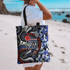 Canterbury Bulldogs ANZAC Day Tote Bag Aboriginal Dot Poppy Remembrance Bulldog