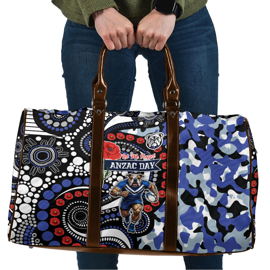 Canterbury Bulldogs ANZAC Day Travel Bag Aboriginal Dot Poppy Remembrance Bulldog
