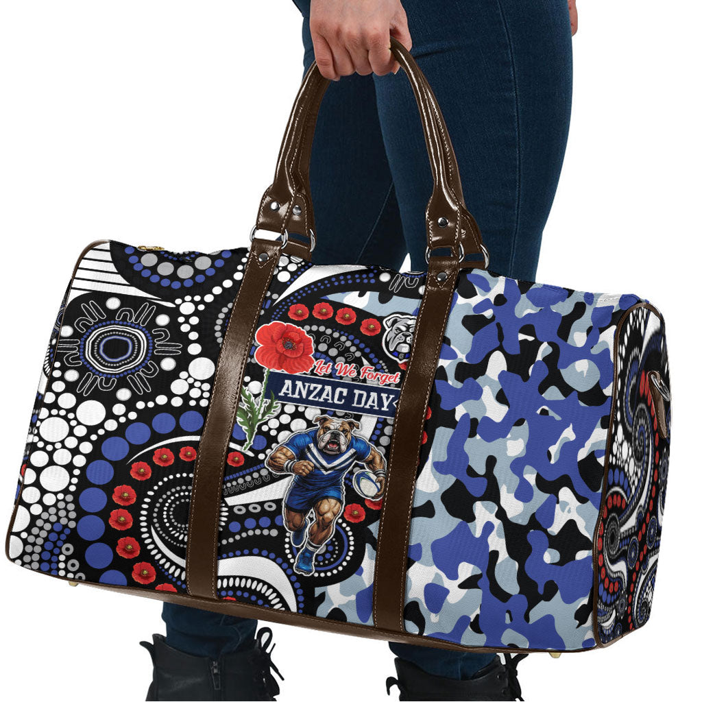 Canterbury Bulldogs ANZAC Day Travel Bag Aboriginal Dot Poppy Remembrance Bulldog