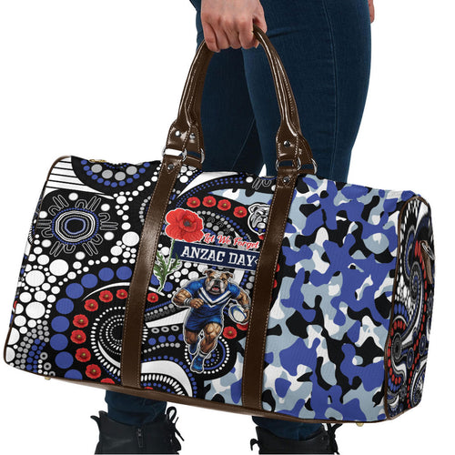 Canterbury Bulldogs ANZAC Day Travel Bag Aboriginal Dot Poppy Remembrance Bulldog