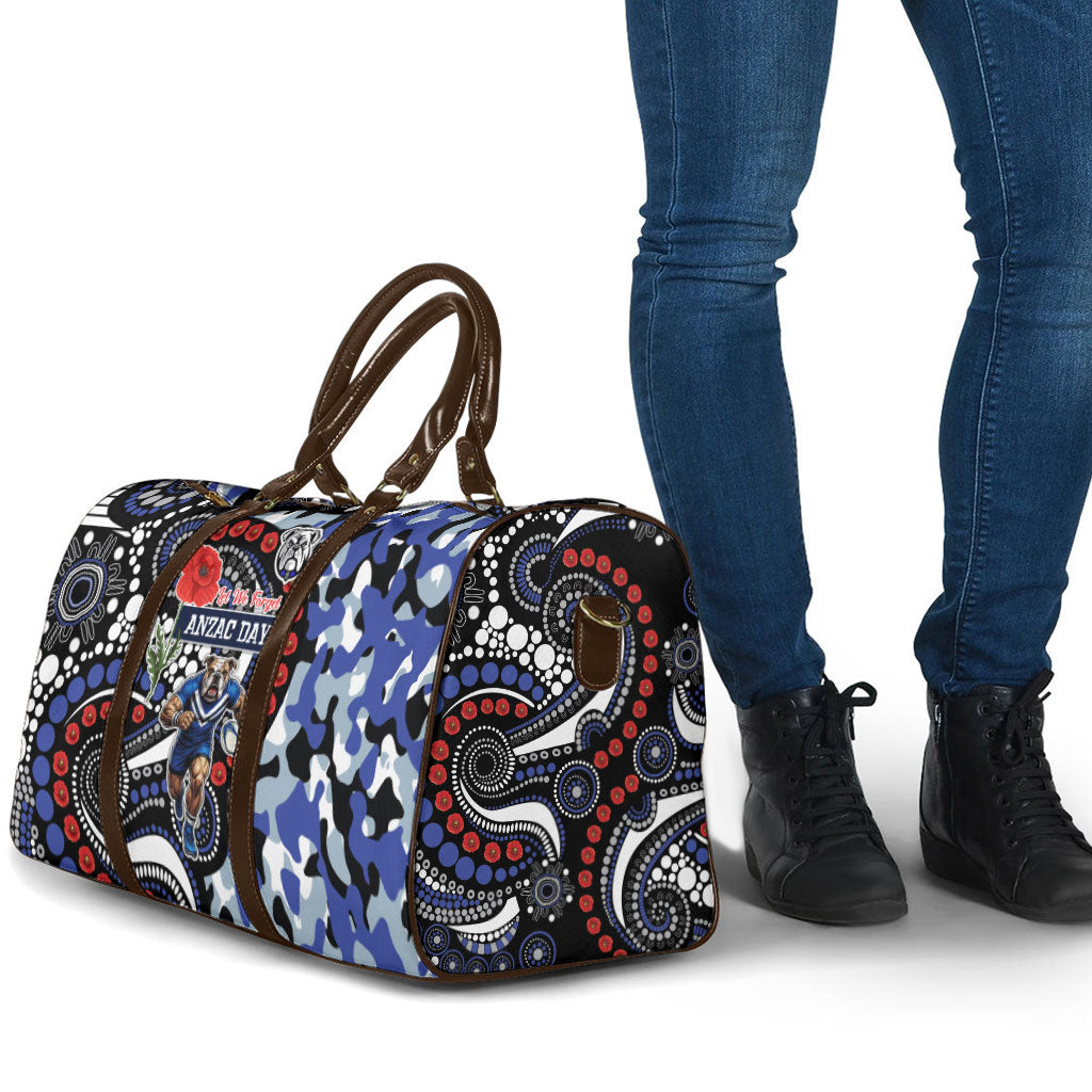 Canterbury Bulldogs ANZAC Day Travel Bag Aboriginal Dot Poppy Remembrance Bulldog