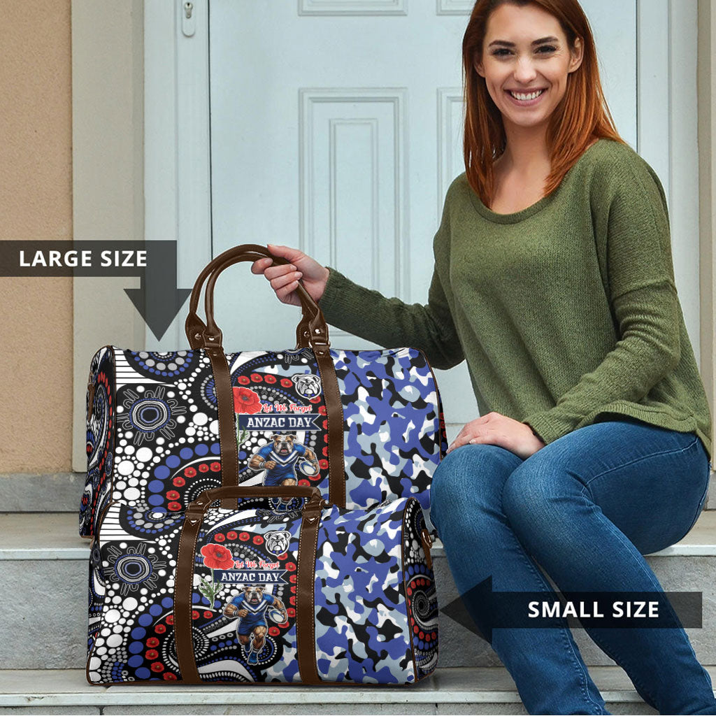 Canterbury Bulldogs ANZAC Day Travel Bag Aboriginal Dot Poppy Remembrance Bulldog