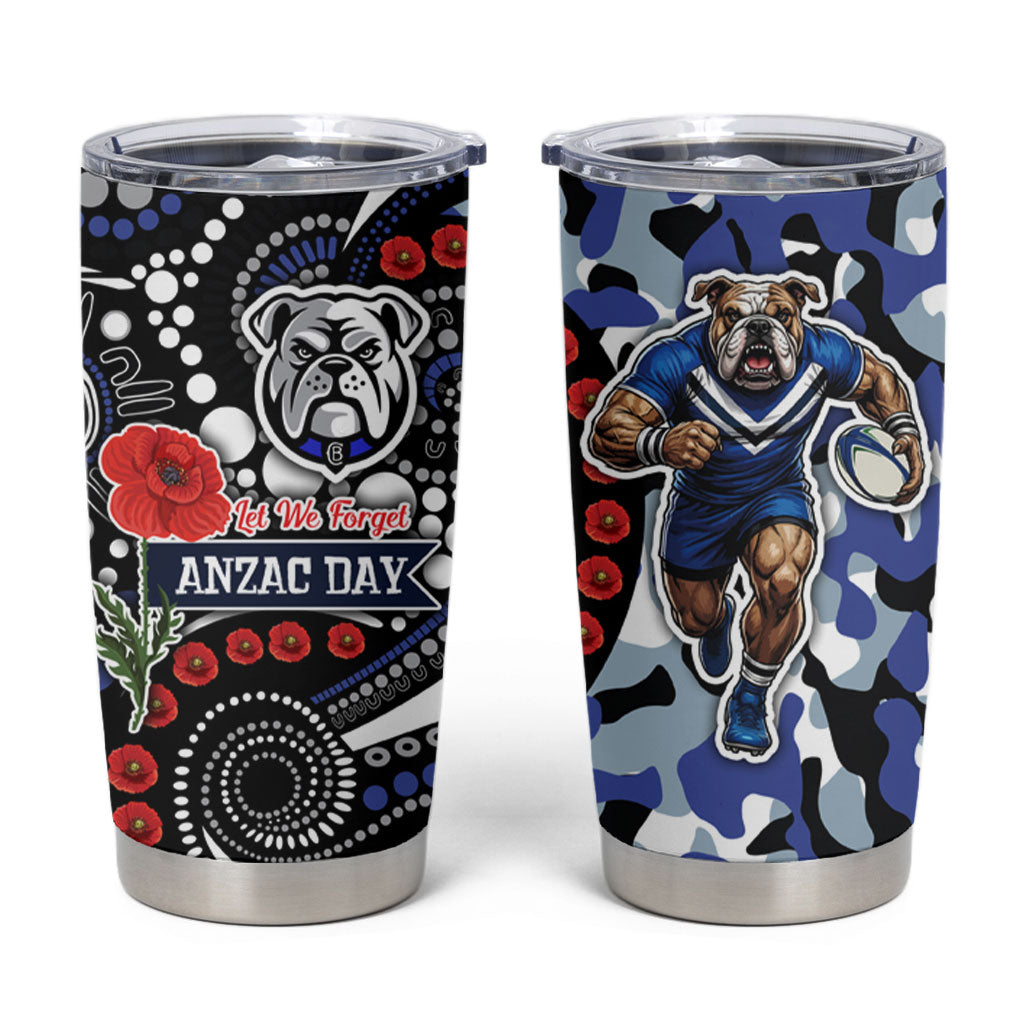 Canterbury Bulldogs ANZAC Day Tumbler Cup Aboriginal Dot Poppy Remembrance Bulldog