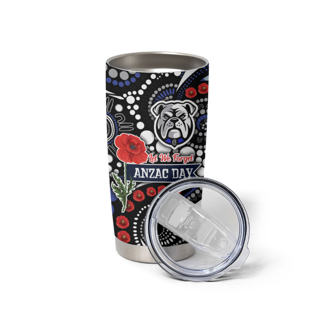 Canterbury Bulldogs ANZAC Day Tumbler Cup Aboriginal Dot Poppy Remembrance Bulldog