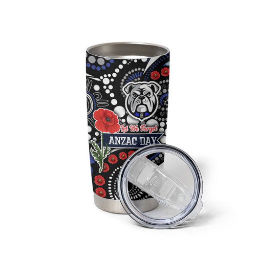 Canterbury Bulldogs ANZAC Day Tumbler Cup Aboriginal Dot Poppy Remembrance Bulldog
