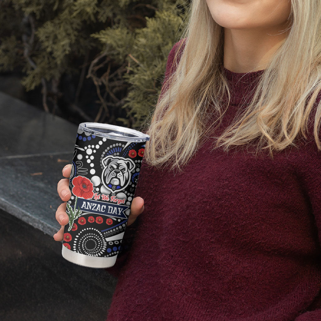 Canterbury Bulldogs ANZAC Day Tumbler Cup Aboriginal Dot Poppy Remembrance Bulldog