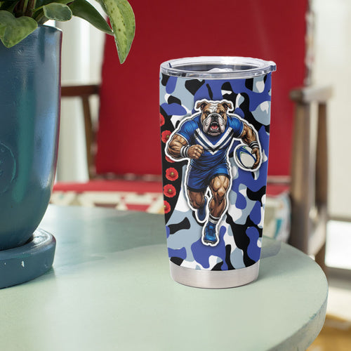 Canterbury Bulldogs ANZAC Day Tumbler Cup Aboriginal Dot Poppy Remembrance Bulldog