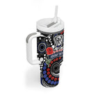 Canterbury Bulldogs ANZAC Day Tumbler With Handle Aboriginal Dot Poppy Remembrance Bulldog