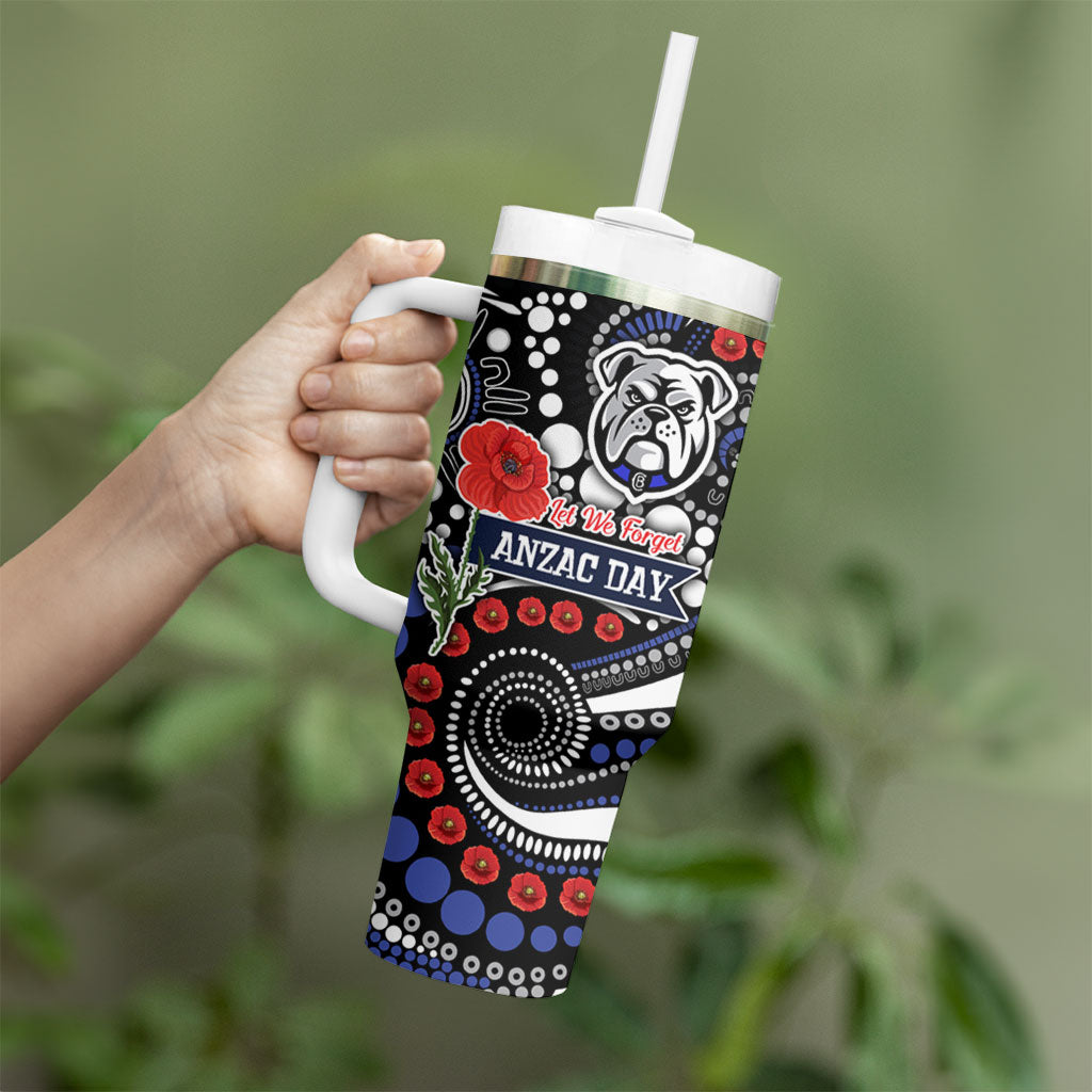 Canterbury Bulldogs ANZAC Day Tumbler With Handle Aboriginal Dot Poppy Remembrance Bulldog