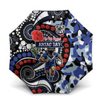 Canterbury Bulldogs ANZAC Day Umbrella Aboriginal Dot Poppy Remembrance Bulldog