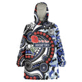 Canterbury Bulldogs ANZAC Day Wearable Blanket Hoodie Aboriginal Dot Poppy Remembrance Bulldog
