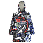 Canterbury Bulldogs ANZAC Day Wearable Blanket Hoodie Aboriginal Dot Poppy Remembrance Bulldog