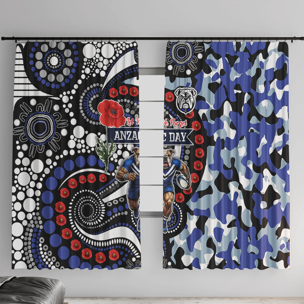 Canterbury Bulldogs ANZAC Day Window Curtain Aboriginal Dot Poppy Remembrance Bulldog