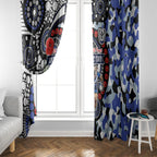 Canterbury Bulldogs ANZAC Day Window Curtain Aboriginal Dot Poppy Remembrance Bulldog