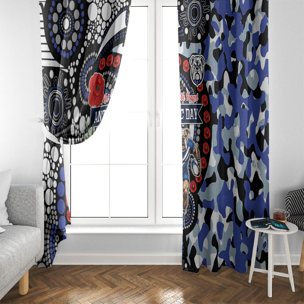 Canterbury Bulldogs ANZAC Day Window Curtain Aboriginal Dot Poppy Remembrance Bulldog