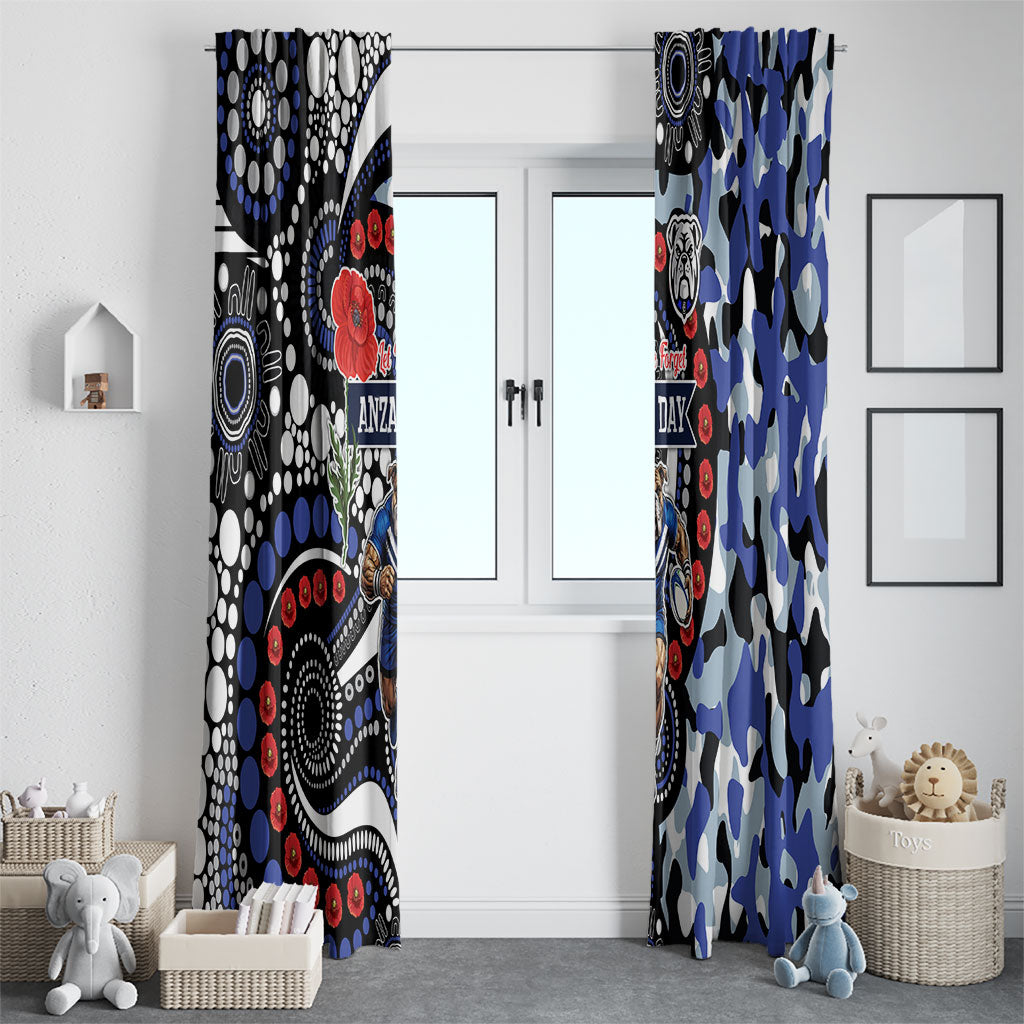 Canterbury Bulldogs ANZAC Day Window Curtain Aboriginal Dot Poppy Remembrance Bulldog