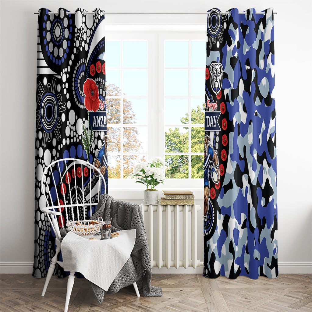 Canterbury Bulldogs ANZAC Day Window Curtain Aboriginal Dot Poppy Remembrance Bulldog
