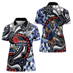 Canterbury Bulldogs ANZAC Day Women Polo Shirt Aboriginal Dot Poppy Remembrance Bulldog