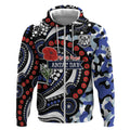 Canterbury Bulldogs ANZAC Day Zip Hoodie Aboriginal Dot Poppy Remembrance Bulldog