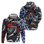 Canterbury Bulldogs ANZAC Day Zip Hoodie Aboriginal Dot Poppy Remembrance Bulldog