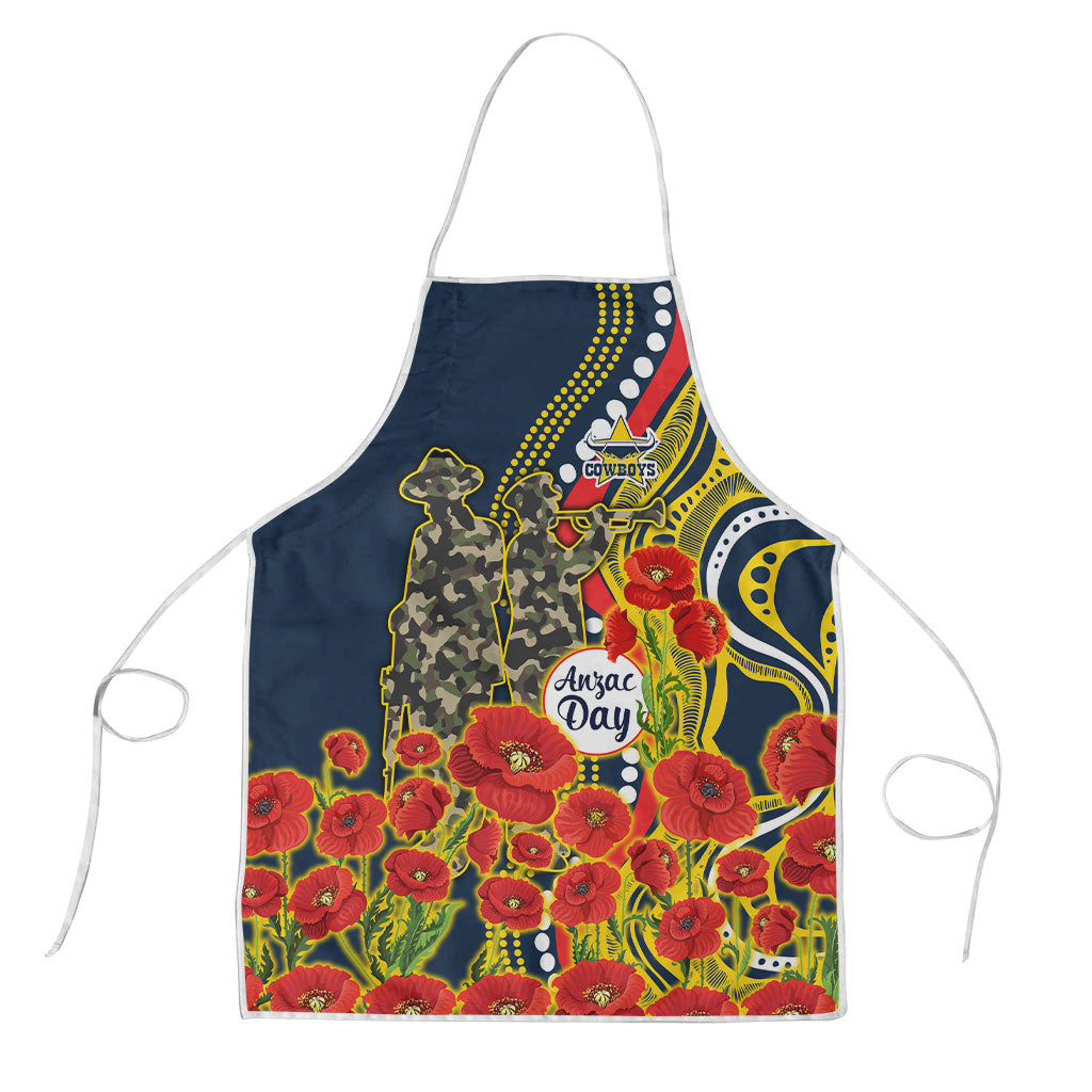 North Queensland Cowboys ANZAC Apron Indigenous Wave Poppy Remembrance Cowboy