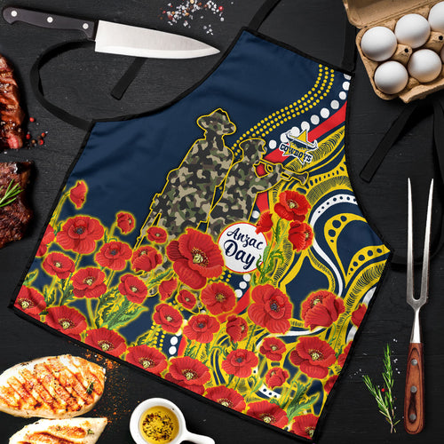 North Queensland Cowboys ANZAC Apron Indigenous Wave Poppy Remembrance Cowboy