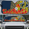 North Queensland Cowboys ANZAC Auto Sun Shade Indigenous Wave Poppy Remembrance Cowboy