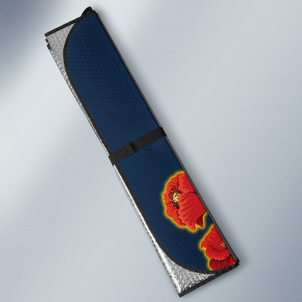 North Queensland Cowboys ANZAC Auto Sun Shade Indigenous Wave Poppy Remembrance Cowboy