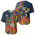 North Queensland Cowboys ANZAC Baseball Jersey Indigenous Wave Poppy Remembrance Cowboy
