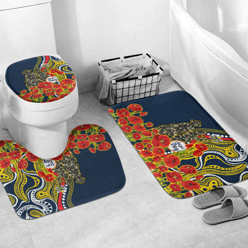 North Queensland Cowboys ANZAC Bathroom Set Indigenous Wave Poppy Remembrance Cowboy