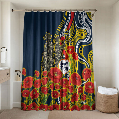 North Queensland Cowboys ANZAC Bathroom Set Indigenous Wave Poppy Remembrance Cowboy