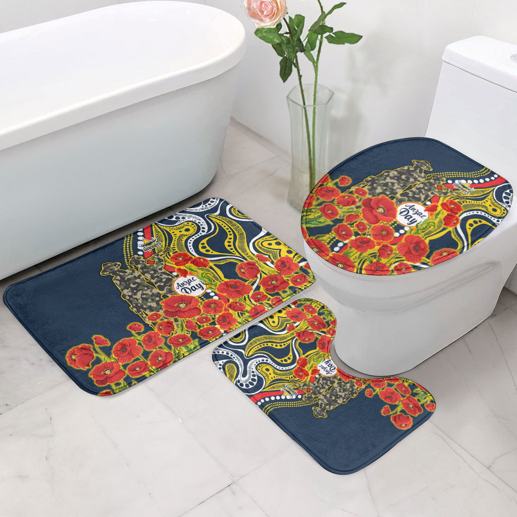 North Queensland Cowboys ANZAC Bathroom Set Indigenous Wave Poppy Remembrance Cowboy