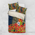 North Queensland Cowboys ANZAC Bedding Set Indigenous Wave Poppy Remembrance Cowboy