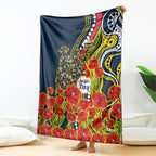 North Queensland Cowboys ANZAC Blanket Indigenous Wave Poppy Remembrance Cowboy