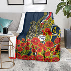 North Queensland Cowboys ANZAC Blanket Indigenous Wave Poppy Remembrance Cowboy