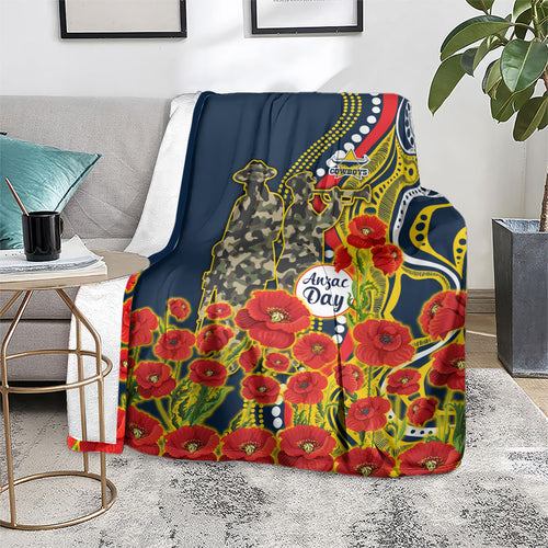 North Queensland Cowboys ANZAC Blanket Indigenous Wave Poppy Remembrance Cowboy