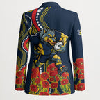 North Queensland Cowboys ANZAC Blazer Indigenous Wave Poppy Remembrance Cowboy
