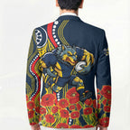 North Queensland Cowboys ANZAC Blazer Indigenous Wave Poppy Remembrance Cowboy