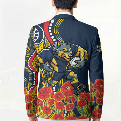 North Queensland Cowboys ANZAC Blazer Indigenous Wave Poppy Remembrance Cowboy